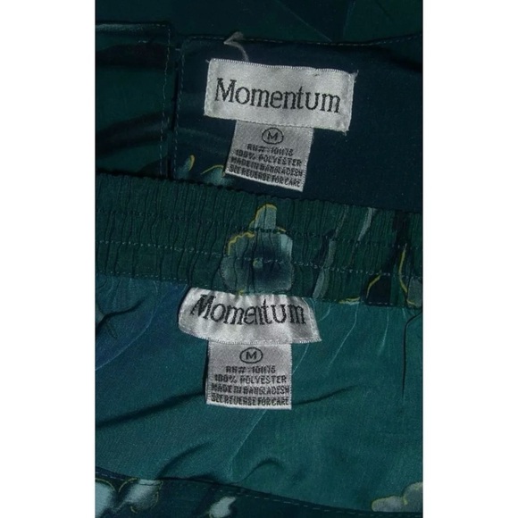 Vintage Momentum Outfit Blouse Skirt Flower Floral Cottagecore Green Spring Sz M - Picture 12 of 14